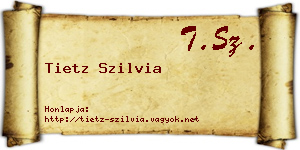 Tietz Szilvia névjegykártya