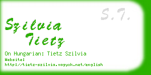 szilvia tietz business card